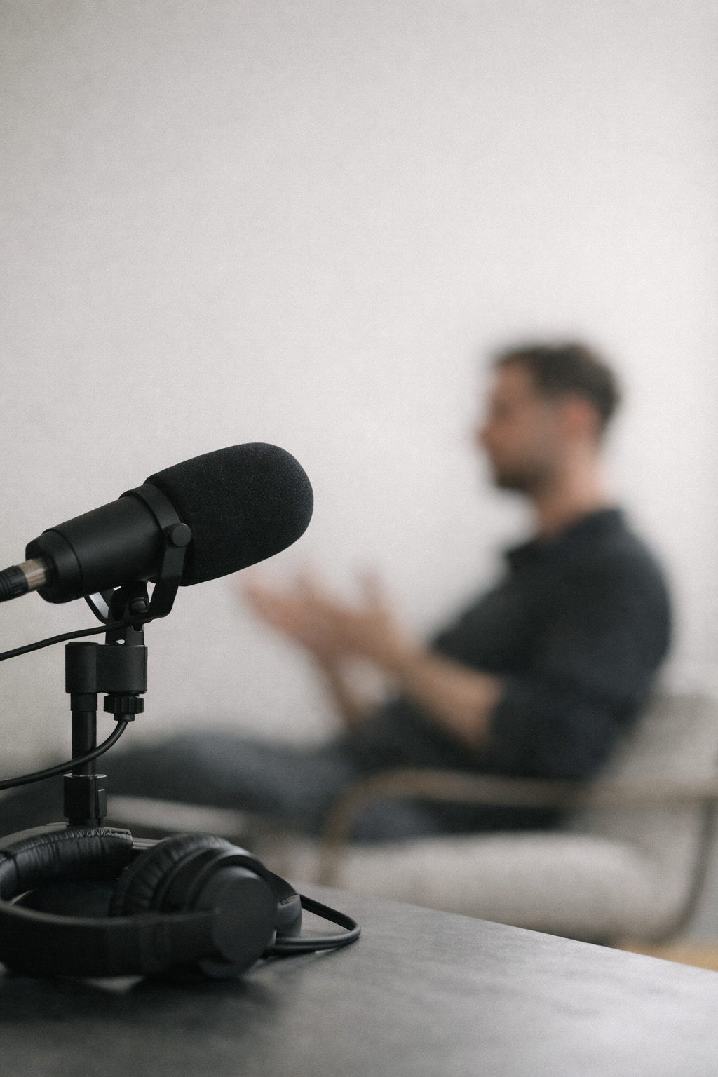 Podcast Mikrofon im Gespräch
